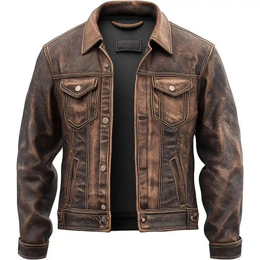 MensGenuineDistressedLeatherMotorcycleJacketTrucker-AmericanStyleVintageWesternTruckerJacketMen_13
