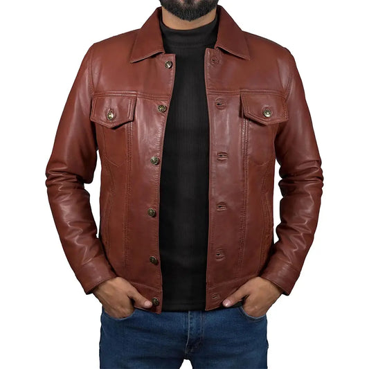 MensGenuineDistressedLeatherMotorcycleJacketTrucker-AmericanStyleVintageWesternTruckerJacketMen_5